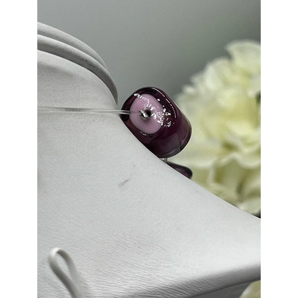 Sent Designers Marina Susanna Murano Handmade Purple‎ Italy Handcrafted Necklace